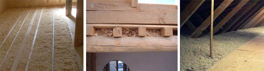 Применение опилок для теплоизоляции потолка